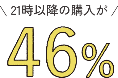 21時以降の購入が46%