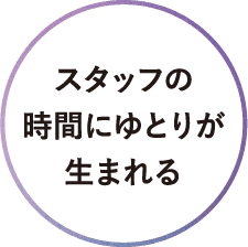 スタッフの時間にゆとりが生まれる